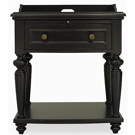 Open Nightstand with Turned Legs